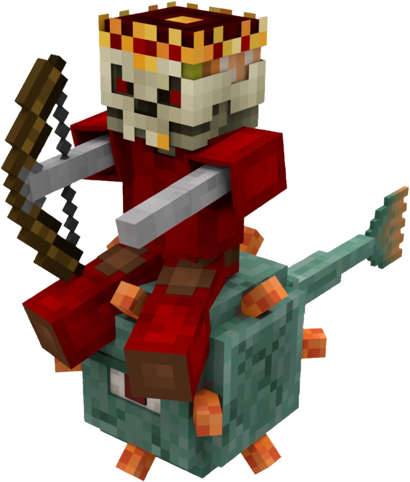 Skeleton king riding a guardian, a Hypixel Skyblock mob